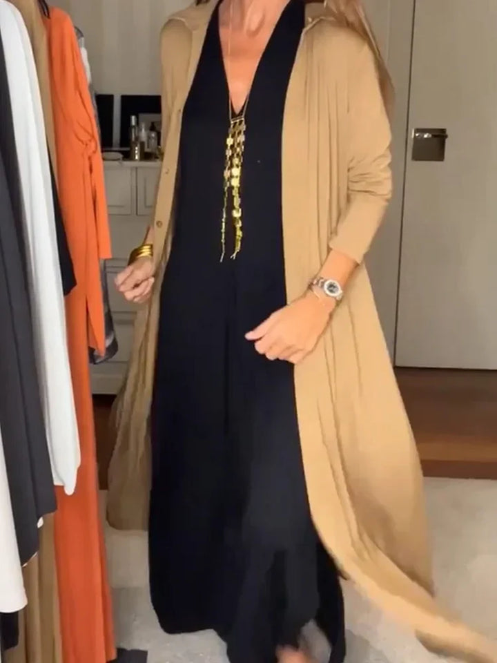 Chaqueta de punto de color sólido para mujer