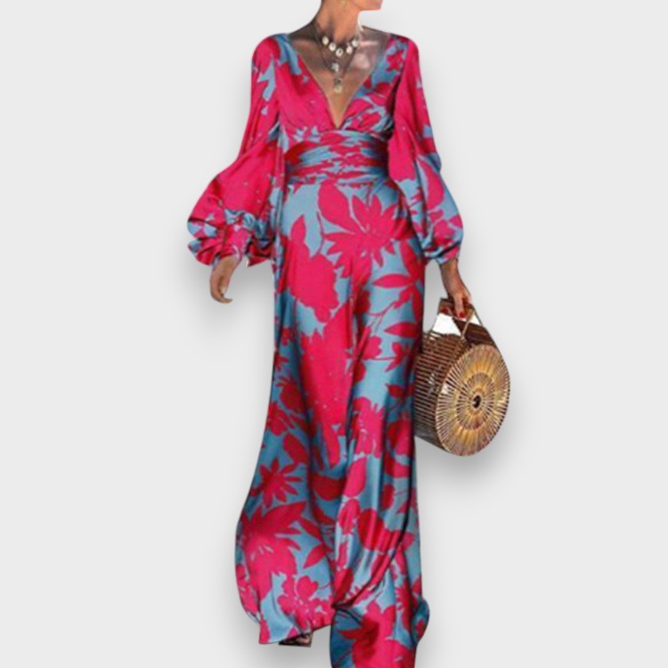 Casey - Elegante Vestido Cruzado con Flores