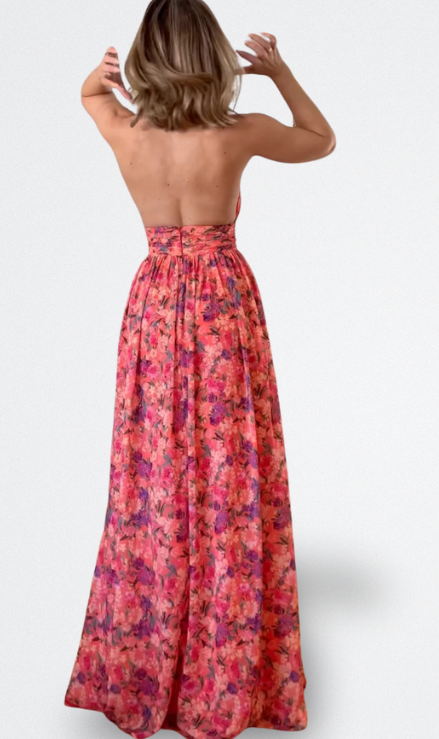 Isa Luna | Vestido Floral con Espalda Descubierta
