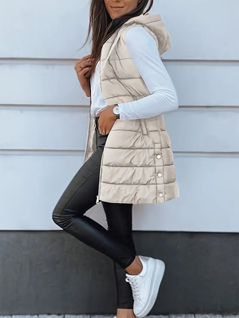 Chaleco casual con capucha moderna para mujer