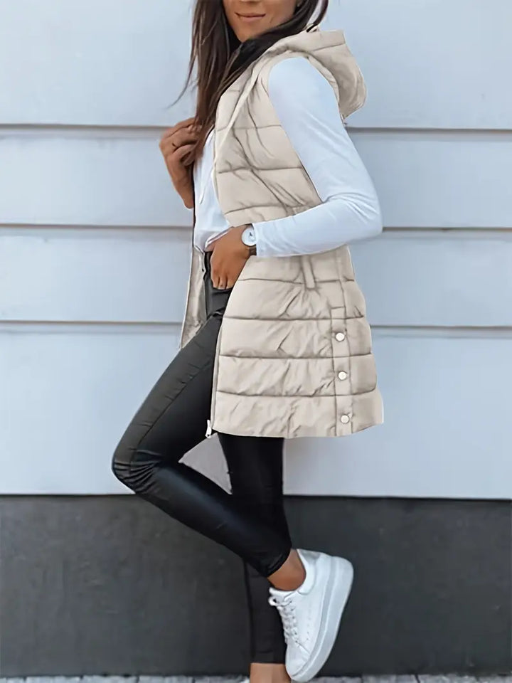 Chaleco casual con capucha moderna para mujer