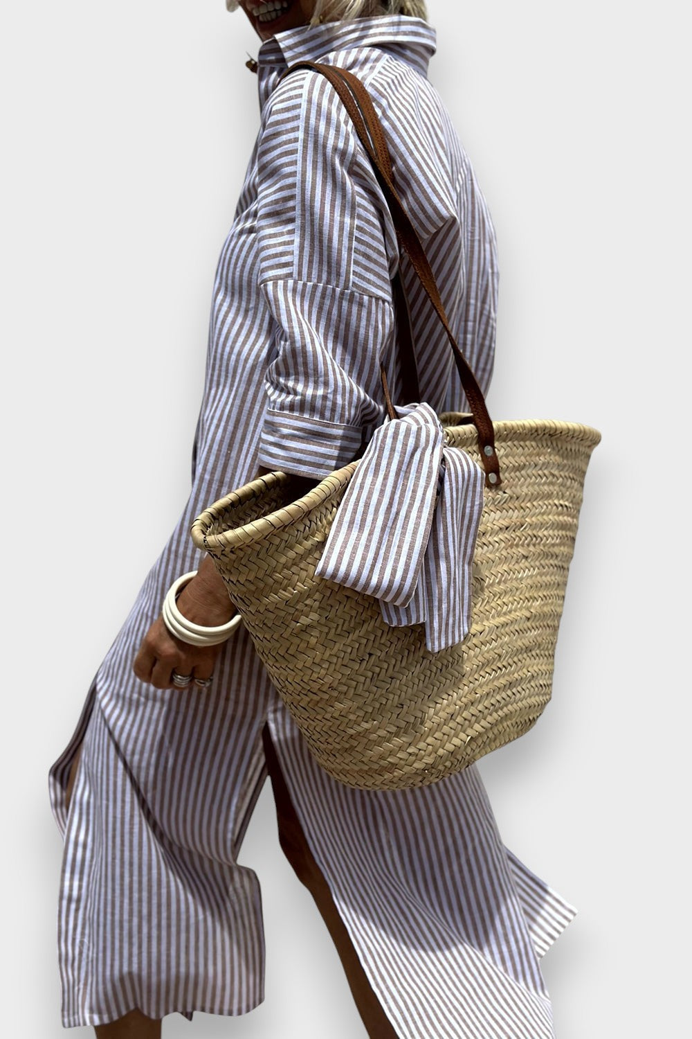 Sophia - Elegante vestido camisero de rayas