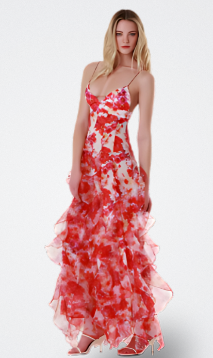 Carmen Vestido Romántico de Fiesta Floral