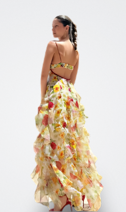 Carmen Vestido Romántico de Fiesta Floral