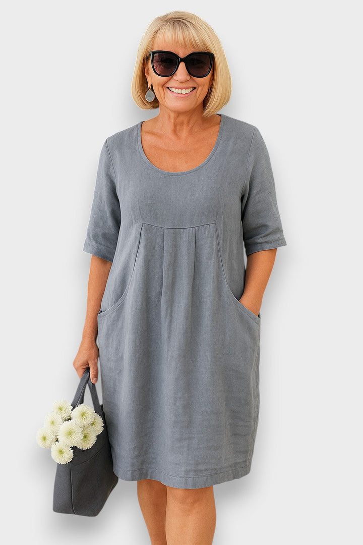 Marley - Vestido de bolsillo de lino para todos los días