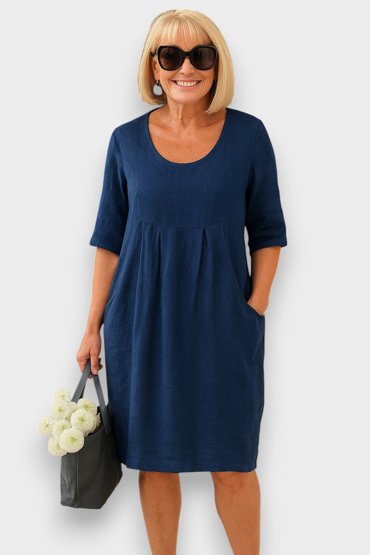 Marley - Vestido de bolsillo de lino para todos los días