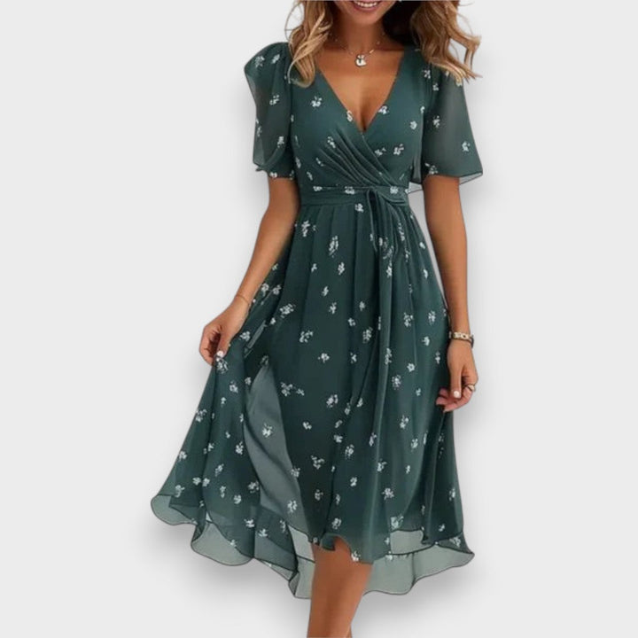 Laura - Elegante vestido con cuello en V