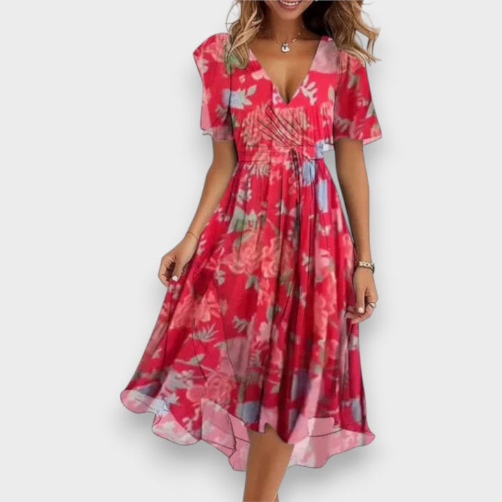 Laura - Elegante vestido con cuello en V