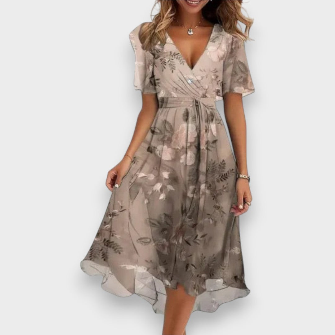 Laura - Elegante vestido con cuello en V