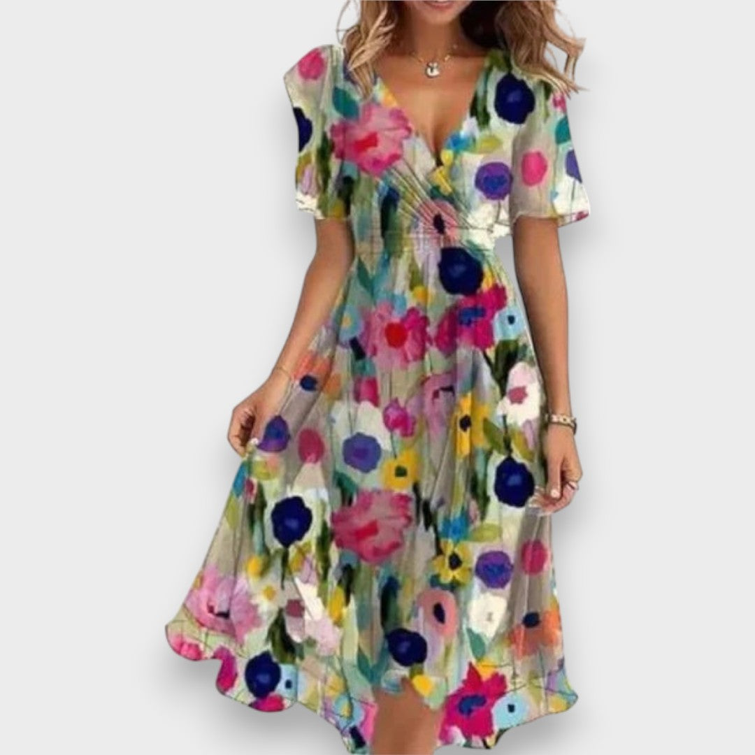 Laura - Elegante vestido con cuello en V