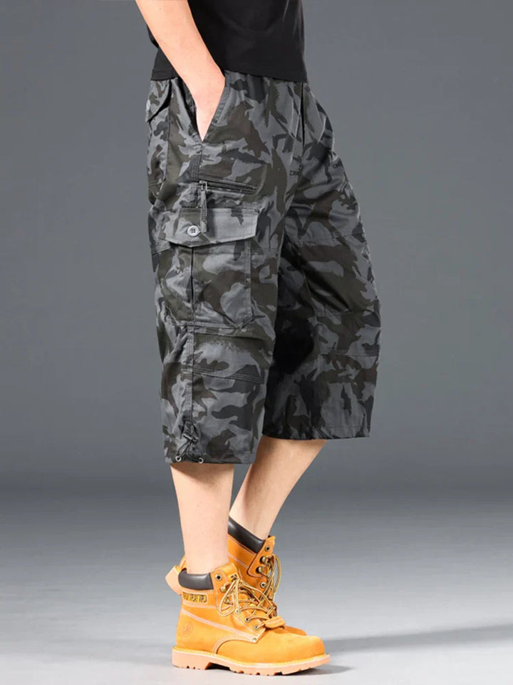 Pantalones cortos cargo largos de algodón