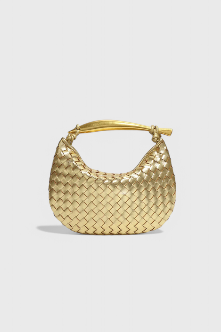 Gerda Bolso Woven con Asa Dorada