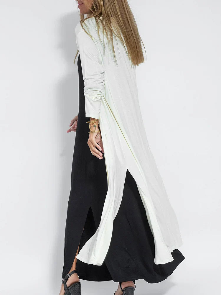 Chaqueta de punto de color sólido para mujer