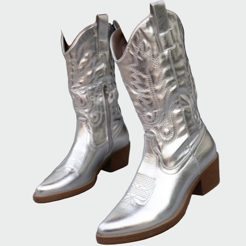 Botines de vaquero metálicos